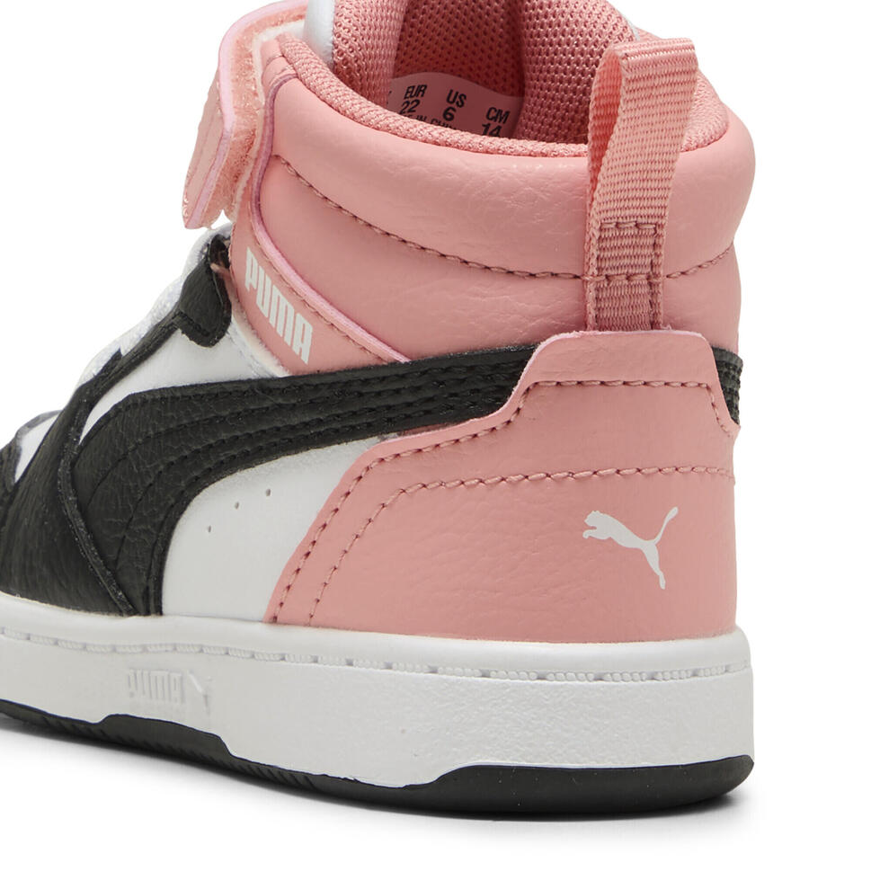 PUMA Rebound V6 Mid Toddlers' Sneakers PUMA White Strong Gray Pink Fruit