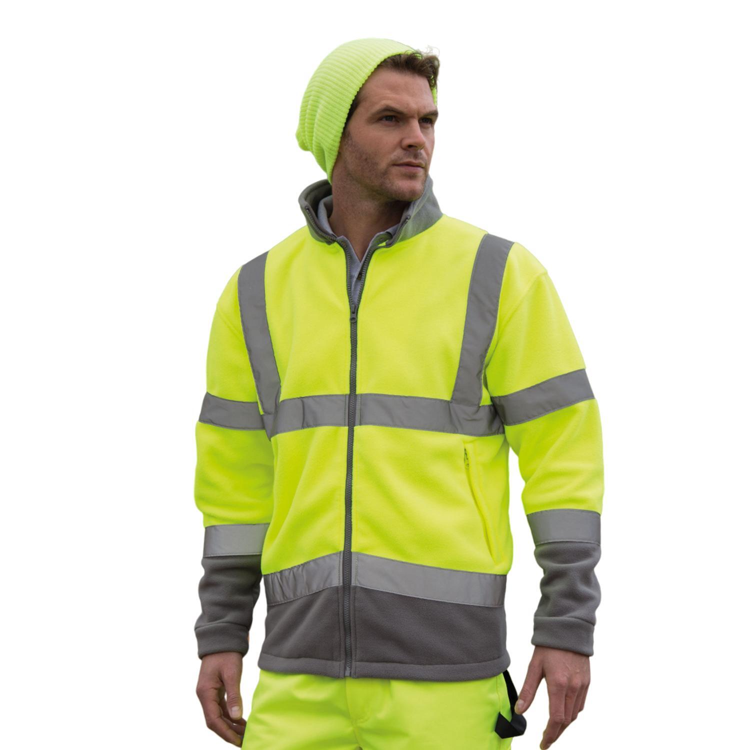 Veste De Sécurité En Micropolaire HiVis Pour Hommes (Jaune Fluo) 3/4