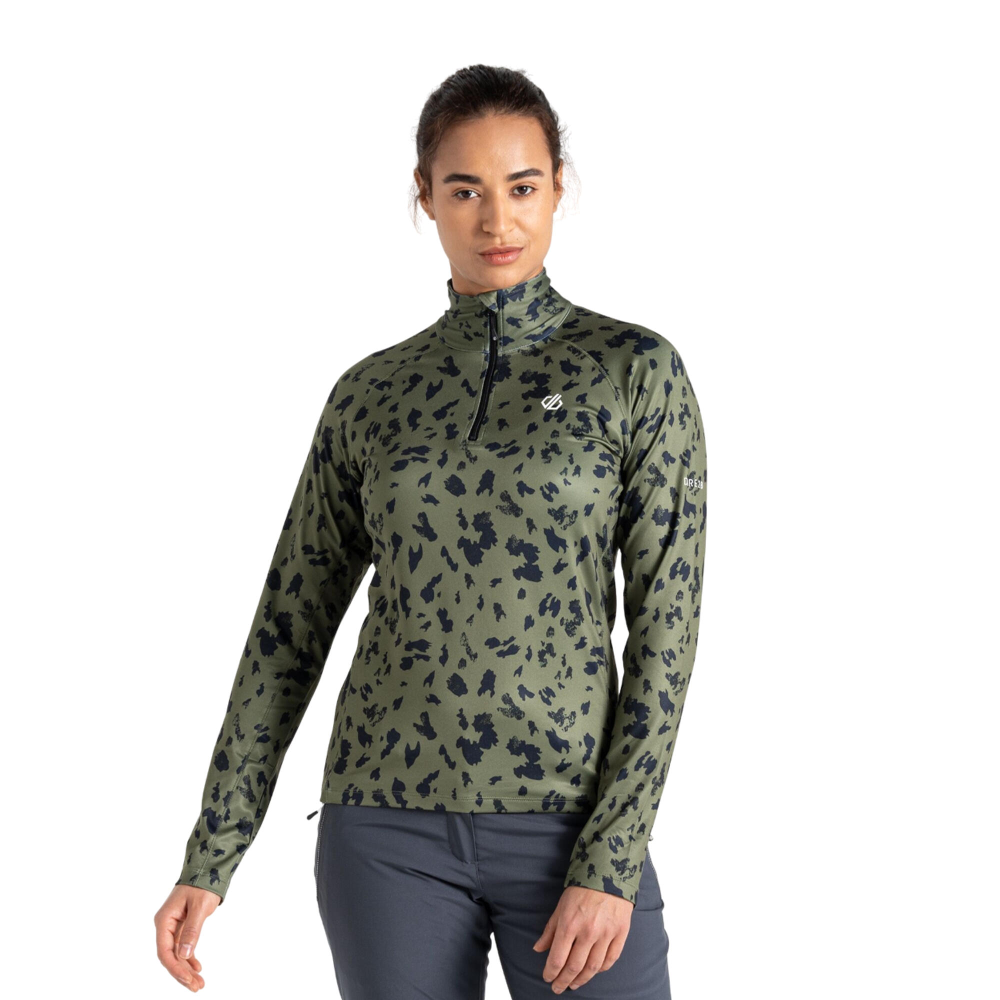 Womens/Ladies Divulge Dash Print Core Stretch Midlayer (Olivine Green) 4/5