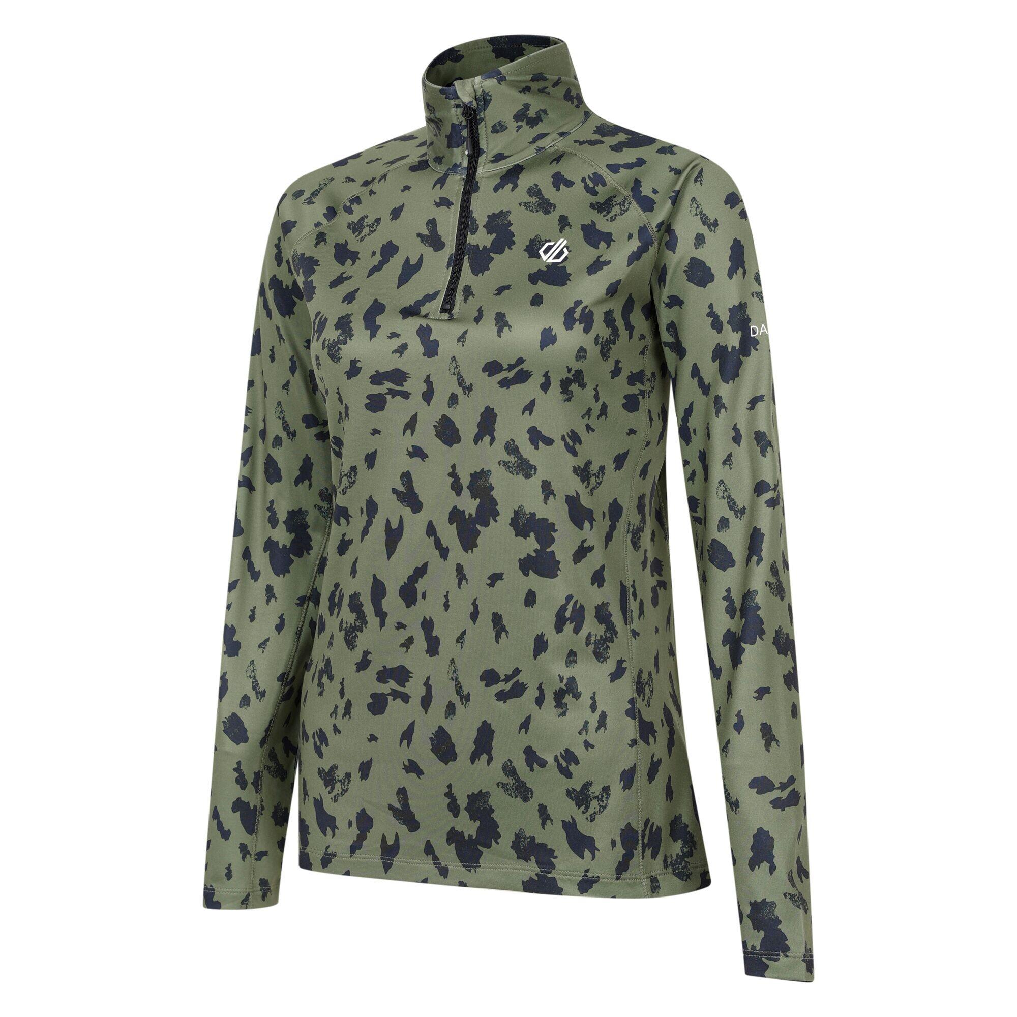 Womens/Ladies Divulge Dash Print Core Stretch Midlayer (Olivine Green) 3/5