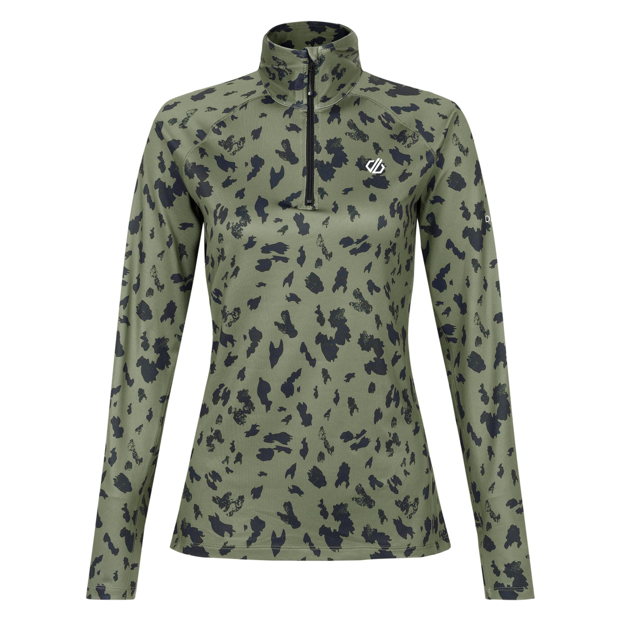 Womens/Ladies Divulge Dash Print Core Stretch Midlayer (Olivine Green) 1/5