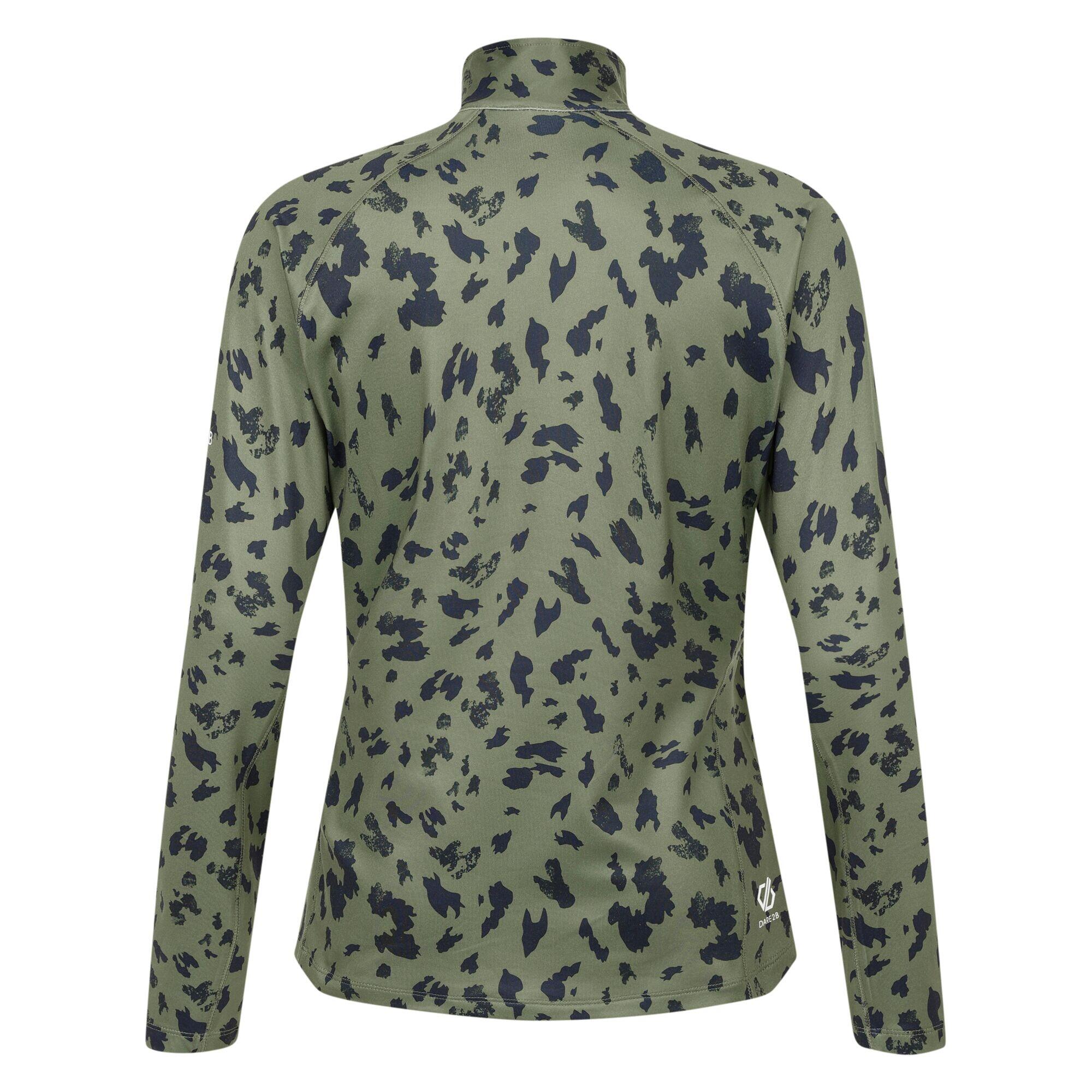 Womens/Ladies Divulge Dash Print Core Stretch Midlayer (Olivine Green) 2/5