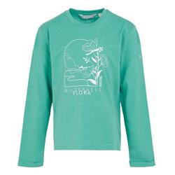 Tshirt Motif/style Fleur Et Montagne WENBIE Enfant (Vieux Vert)