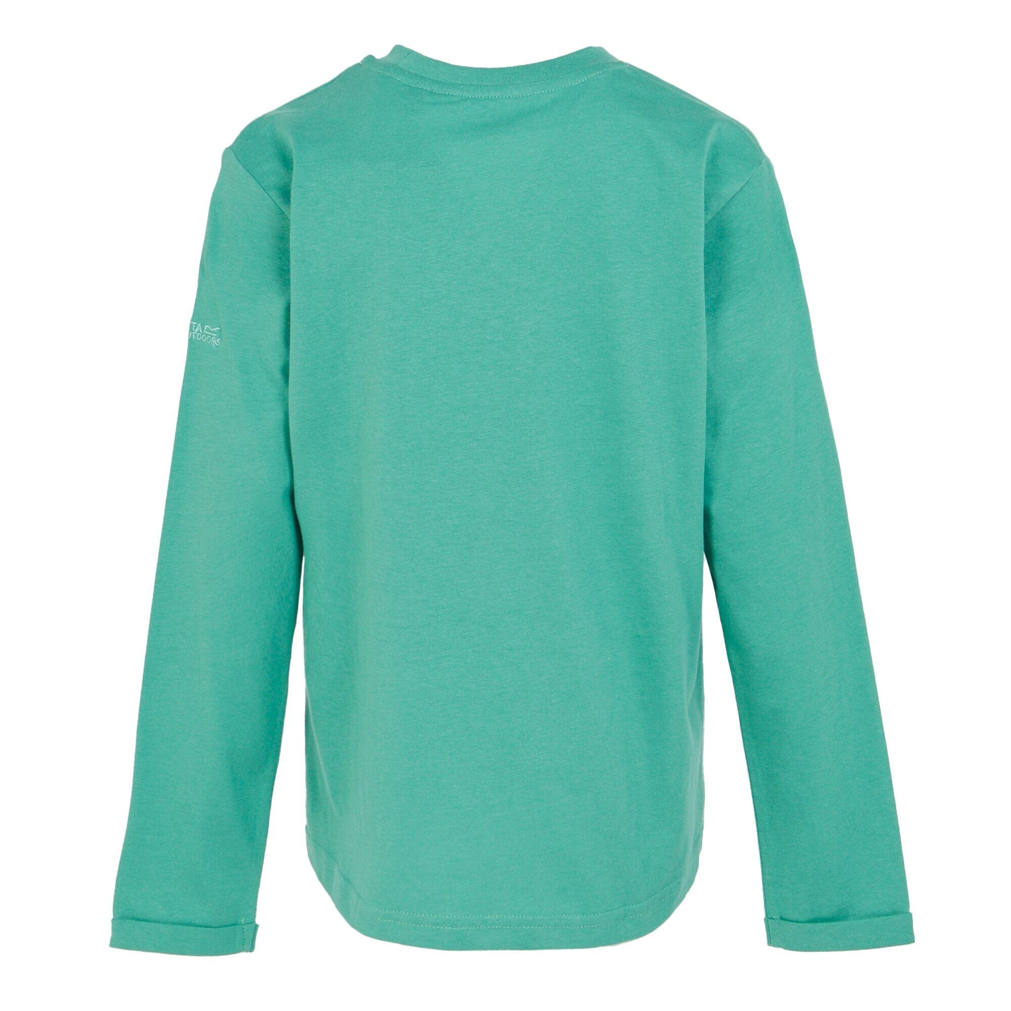 Tshirt Motif/style Fleur Et Montagne WENBIE Enfant (Vieux Vert) 2/5