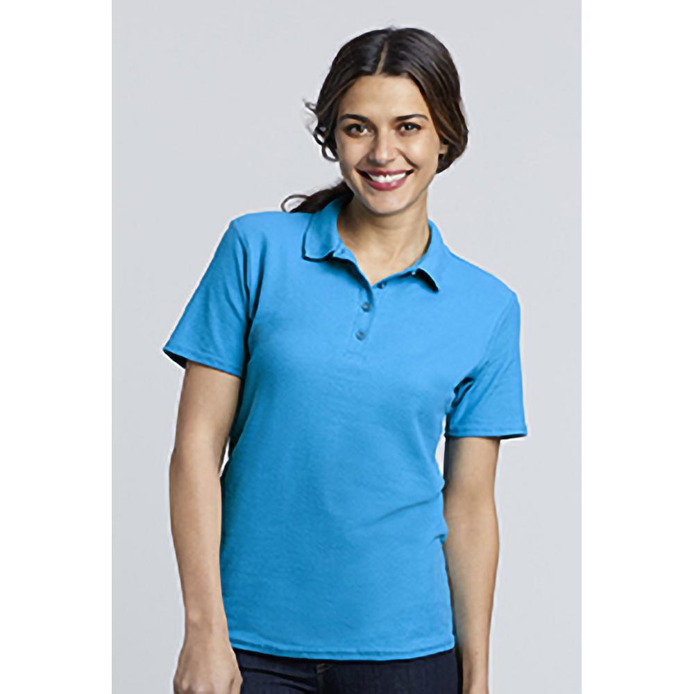 Softstyle WoHomem/Ladies Calções Sleeve Double Pique Polo Shirt (Azul Safira) 4/4
