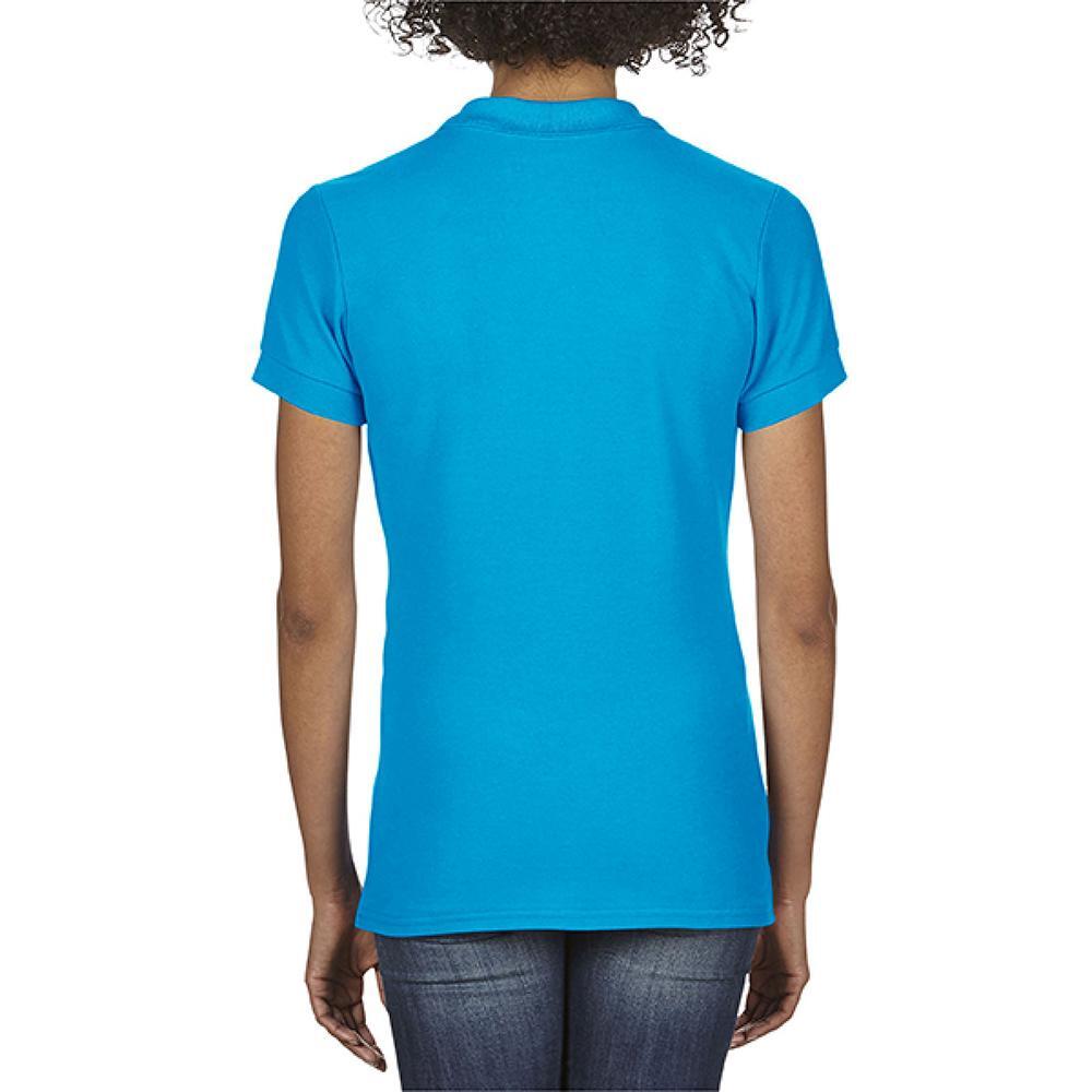 Softstyle WoHomem/Ladies Calções Sleeve Double Pique Polo Shirt (Azul Safira) 3/4
