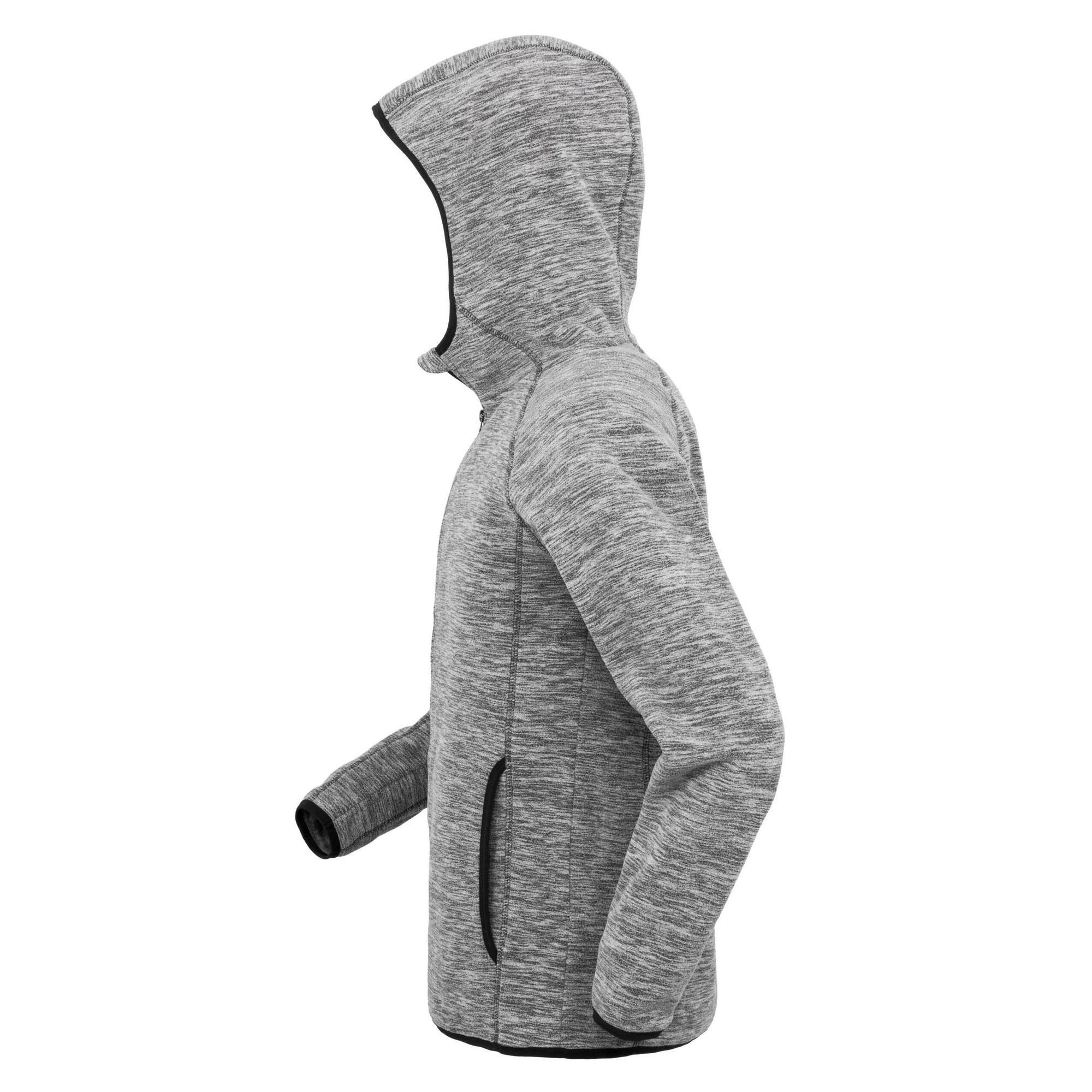 Mens Microfleece Fitness Full Zip Hoodie (Gris / Noir) 3/3