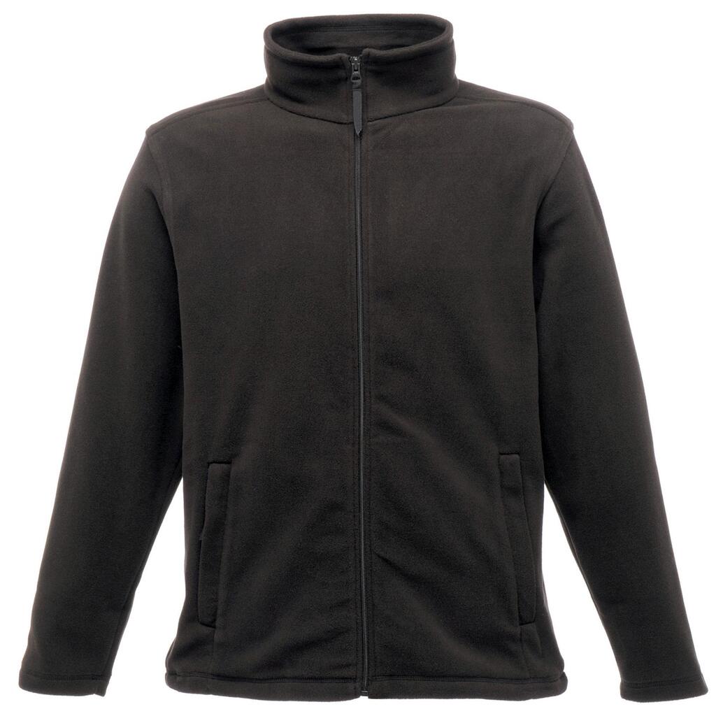 Mens Plain Micro Fleece Full Zip Jacket (Layer Lite) (Black)