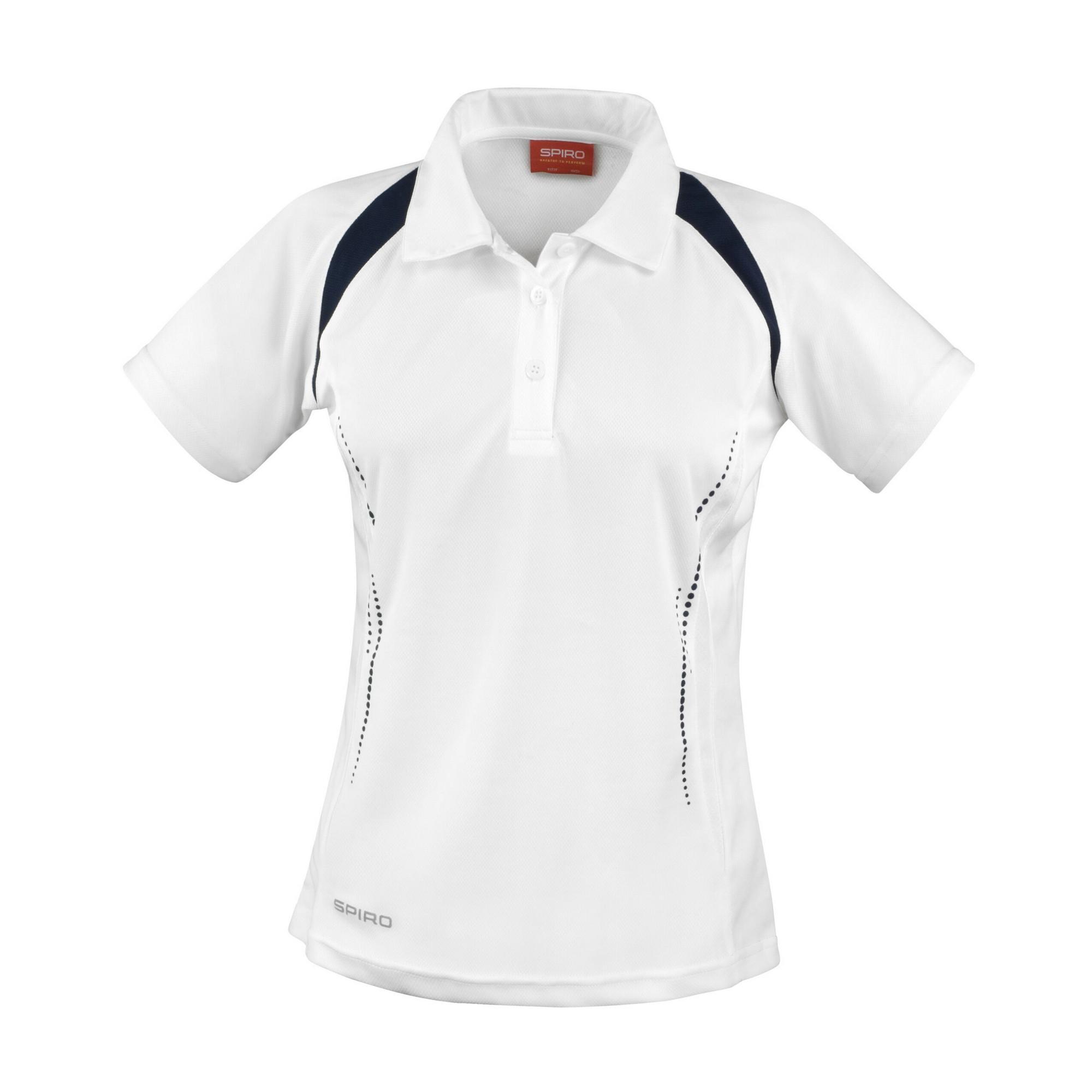 Spiro - Polo Team Spirit Femmes/dames (blanc / Bleu Marine) - T-shirt Manches Courtes - Blanc|bleu - Decathlon