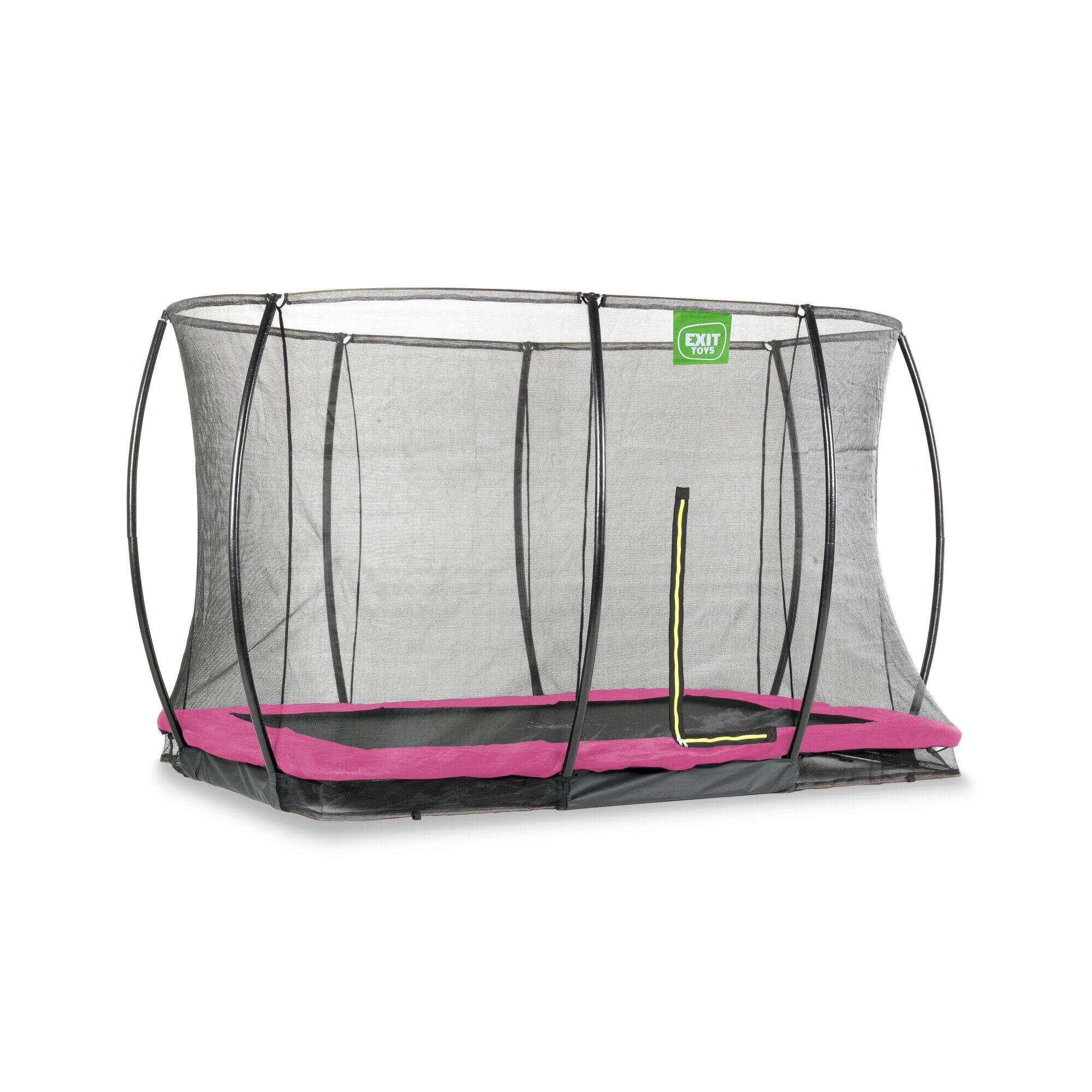 EXIT Silhouette Bodentrampolin 214x305cm mit Sicherheitsnetz - rosa 2/7