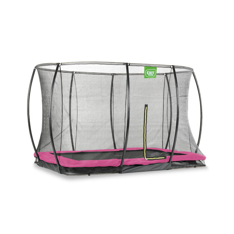 EXIT Silhouette inground trampoline 244x366cm met veiligheidsnet - roze