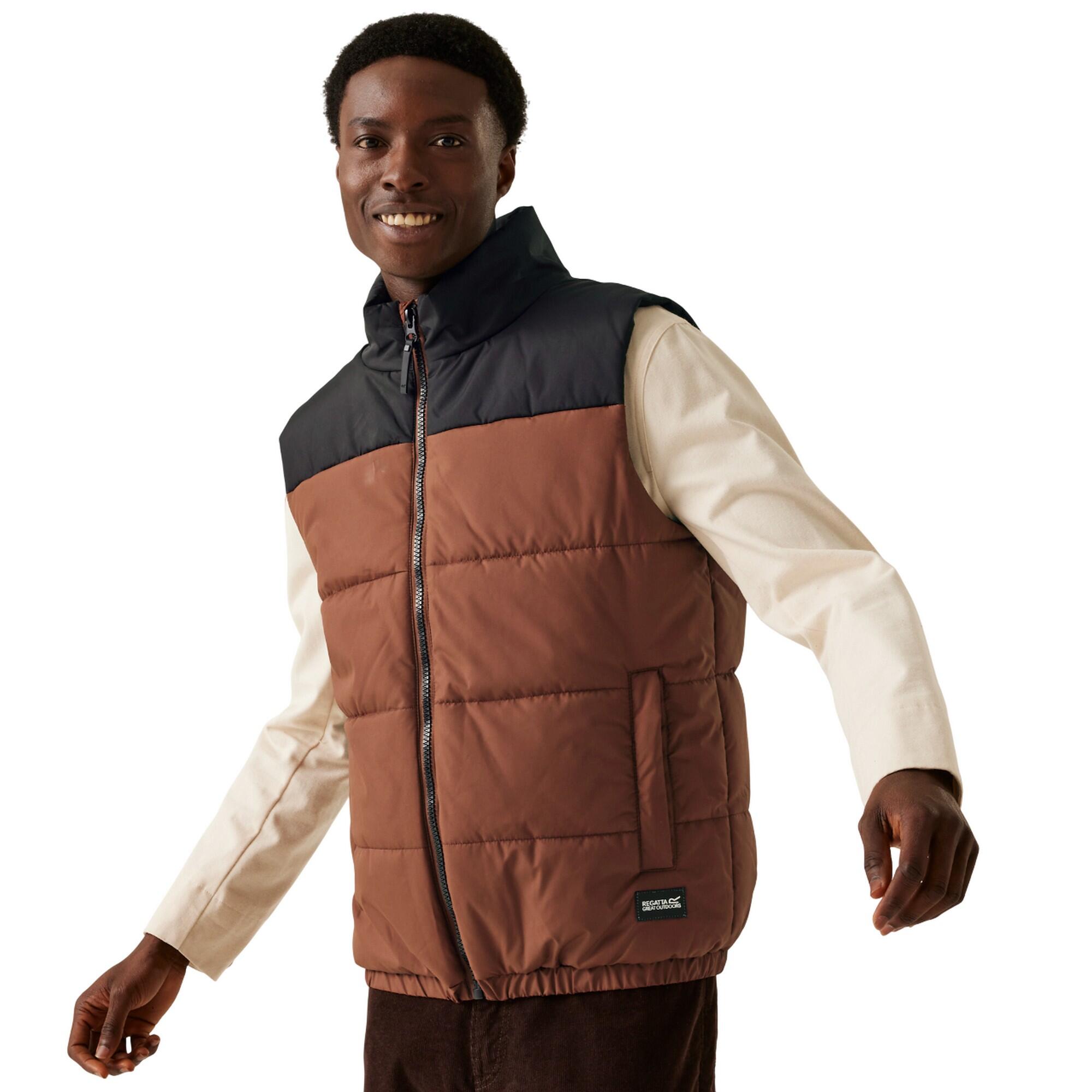 Mens Hawfinch Baffled Gilet (Dark Brown/Black) 4/5