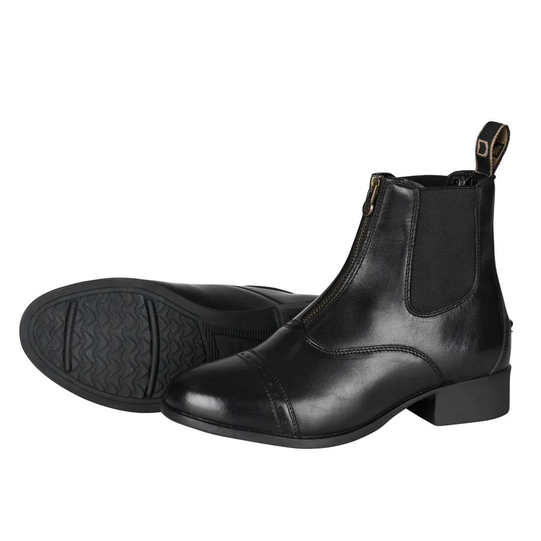 DUBLIN Unisex Adult Foundation II Zip Leather Paddock Boots (Black)