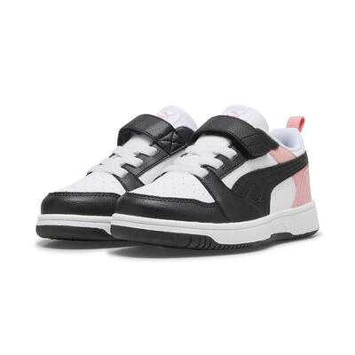 Puma rebound v6 lo sneakers voor kinderen puma white black pink fruit