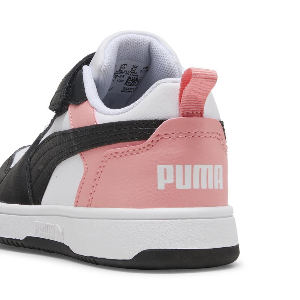 Dziecięce sneakersy PUMA Rebound V6 Lo PUMA White Black Pink Fruit