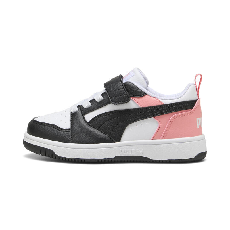 Adidasi pentru copii Puma Rebound V6 Lo PUMA White Black Pink Fruit