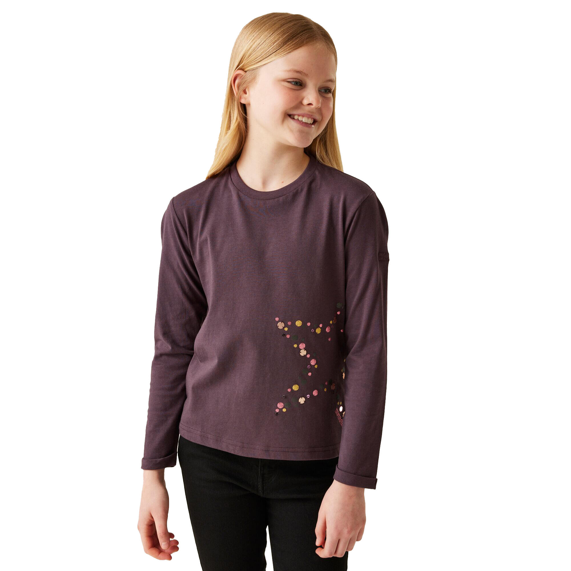 Tshirt Manches Longues Motif/style Étoile WENBIE Enfant (Prune Sombre) 4/5