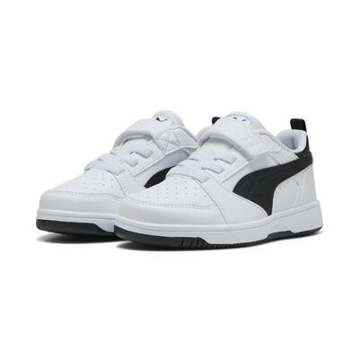 Puma rebound v6 lo sneakers voor kinderen puma white black transparent