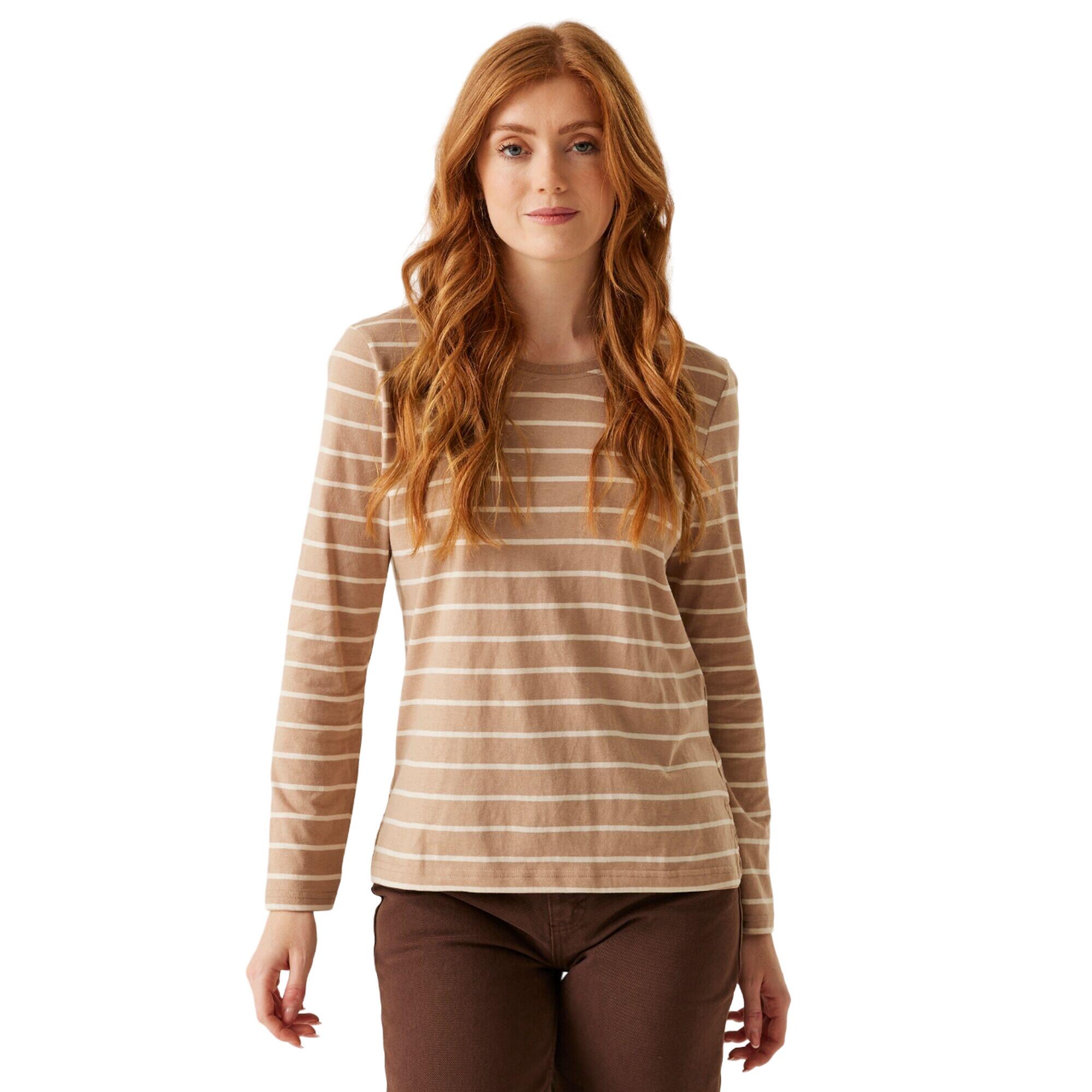 Tshirt Manches Longues Motif/style À Rayures FEDERICA Femme (Taupe / Vanille 4/5