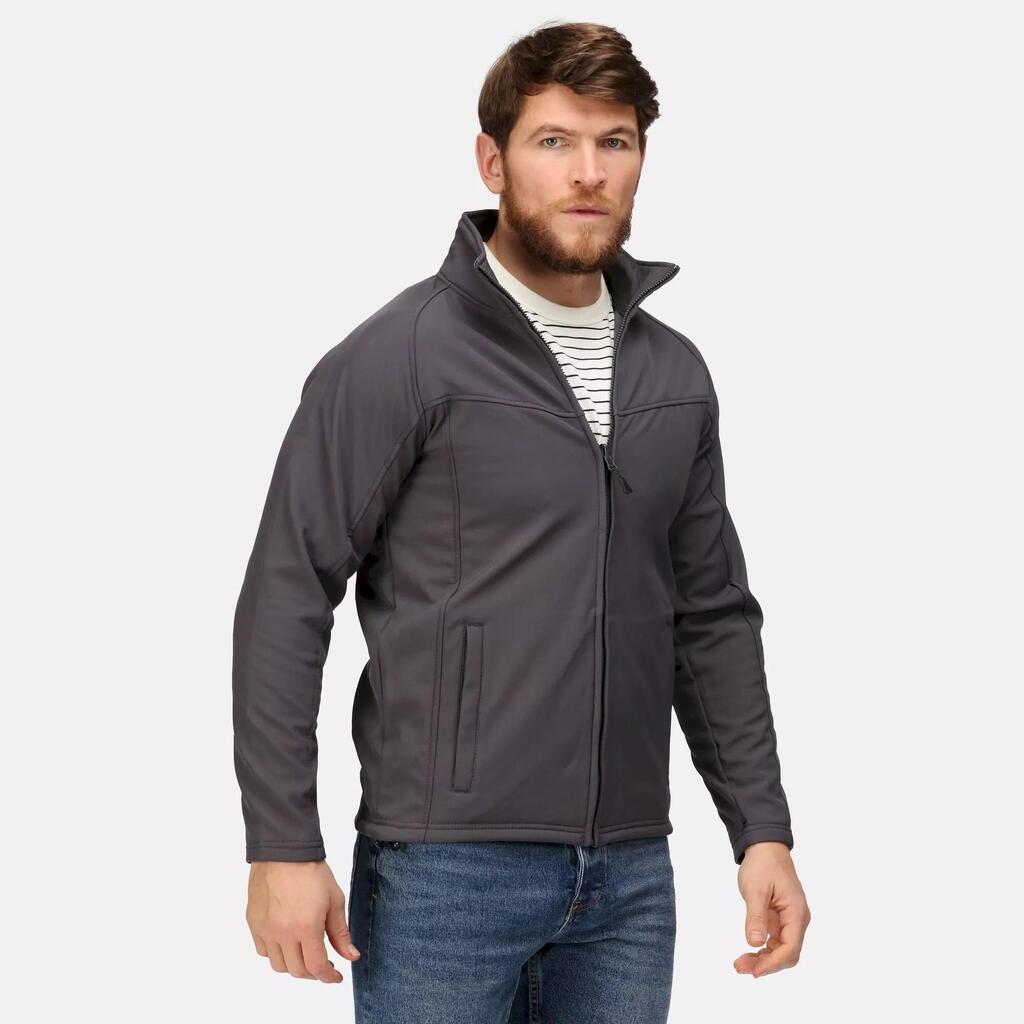 Professional Mens Uproar Softshell Wind Resistant Fleece Jacket (Seal Grey)
