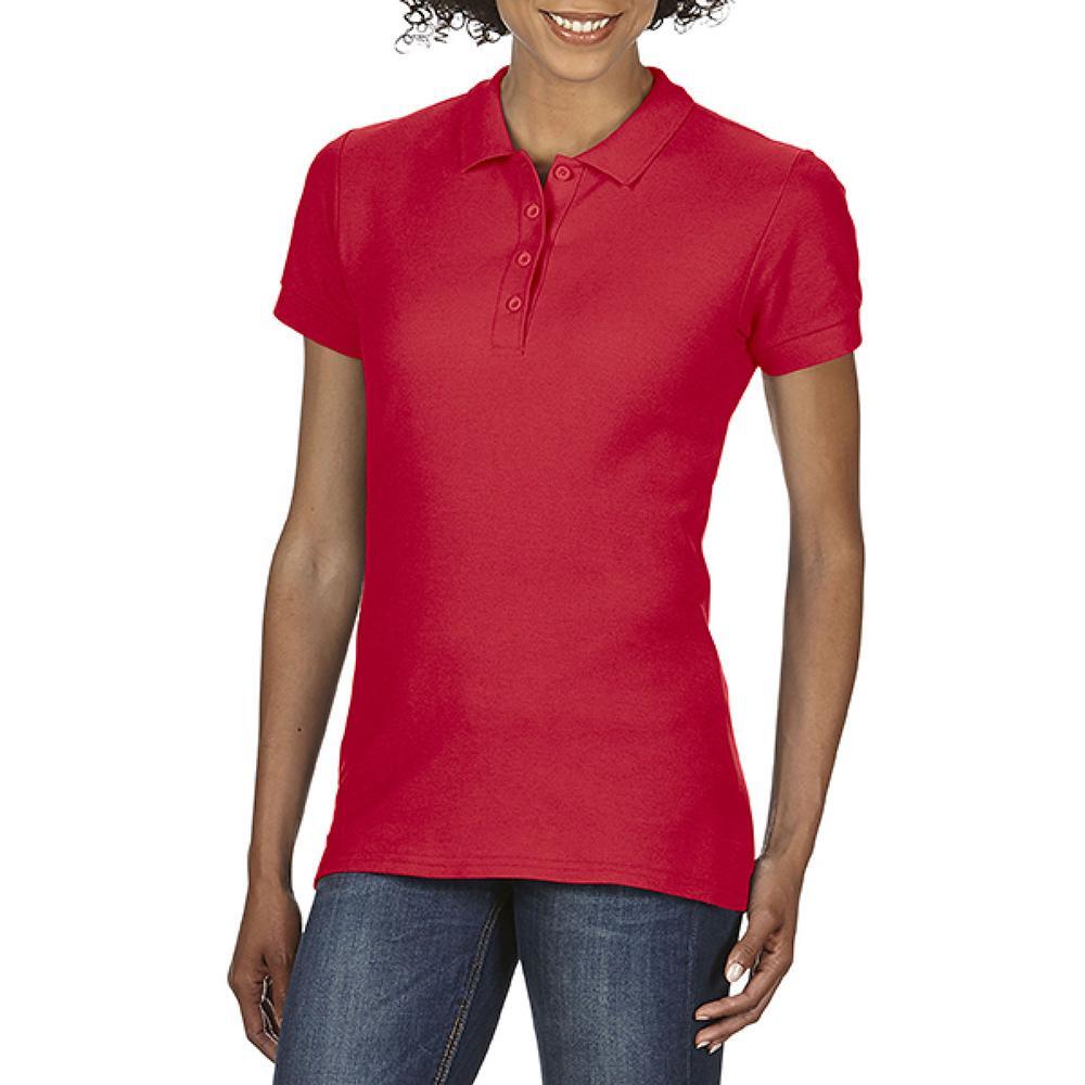 Softstyle Womens/Ladies Short Sleeve Double Pique Polo Shirt (Red)