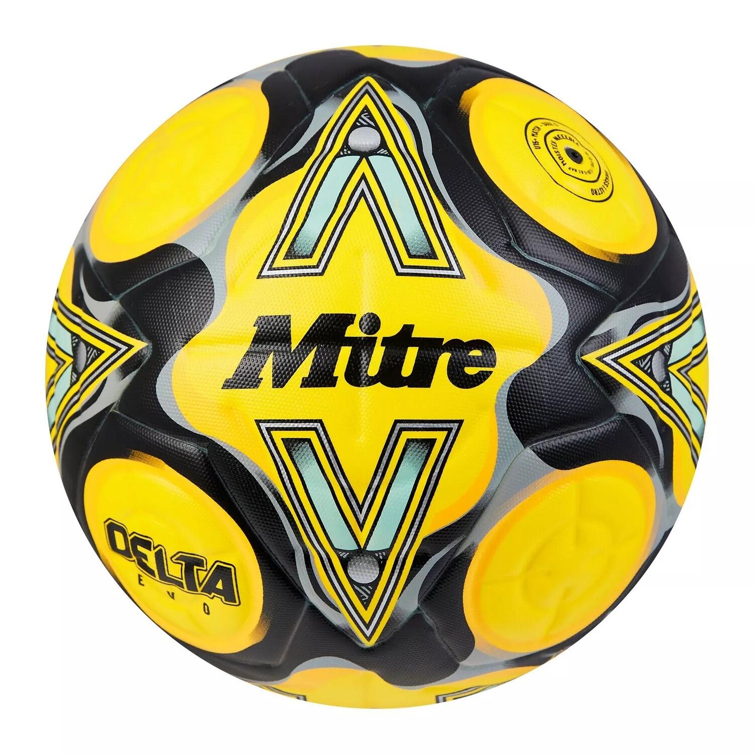MITRE Delta Evo Football (Yellow/Black/Grey)