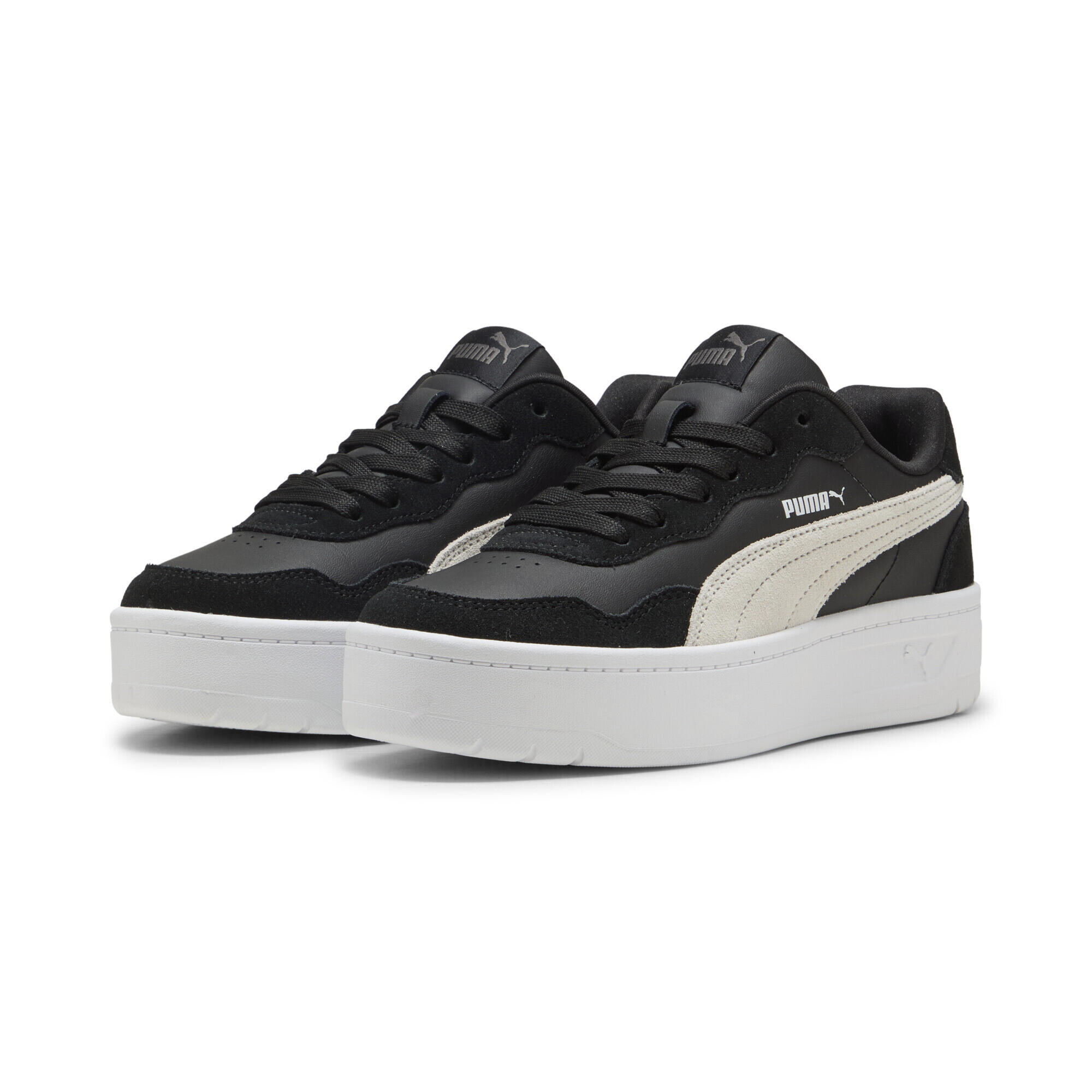 Puma - Sneakers En Daim Court Lally Skye Femme Puma - Baskets - Blanc|noir - Decathlon