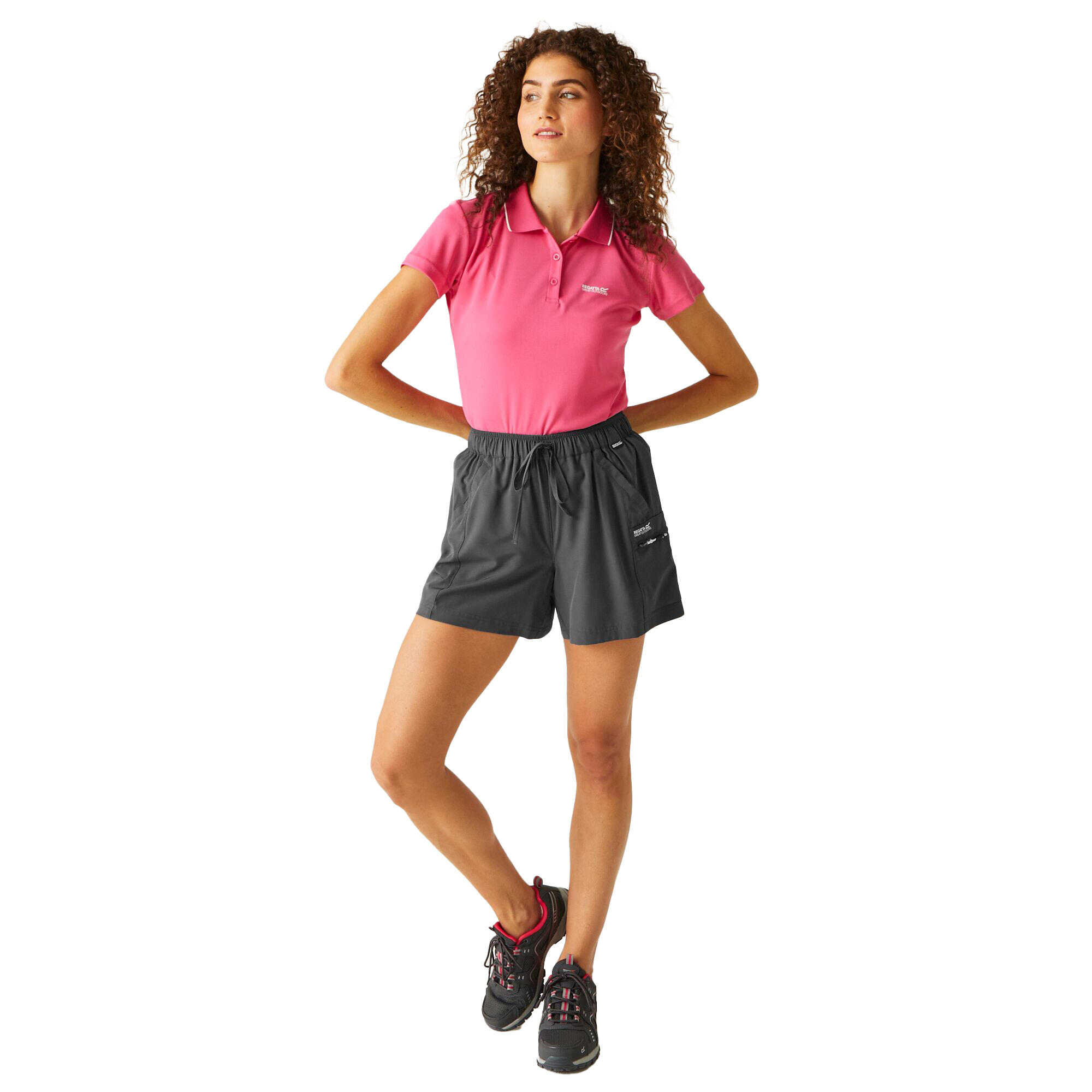 "Travel Light" Shorts für Damen Mittelgrau 4/5