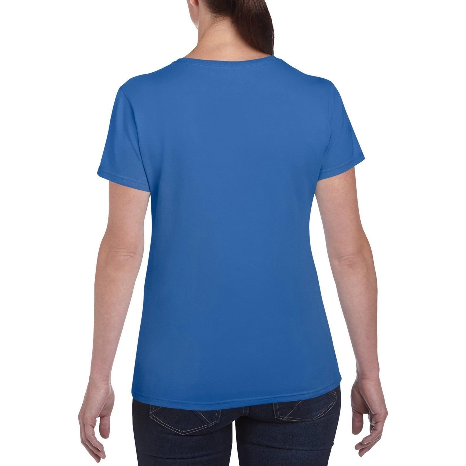 Tshirt À Manches Courtes Coupe Féminine Femme (Bleu Roi) 2/4