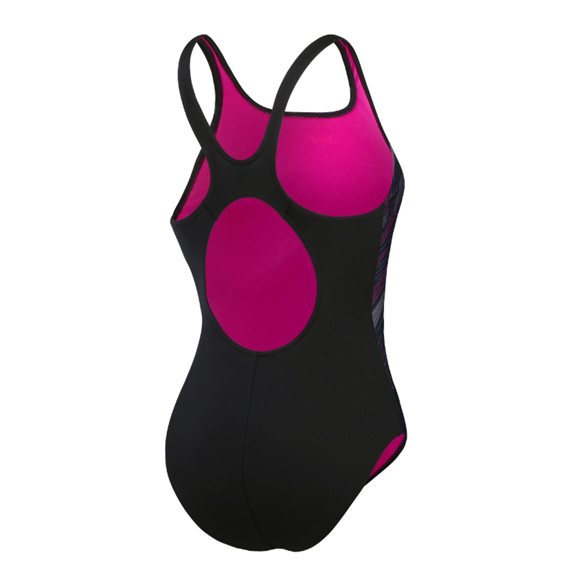 "Hyperboom Placement" Badeanzug für Damen Schwarz/Pink 2/3