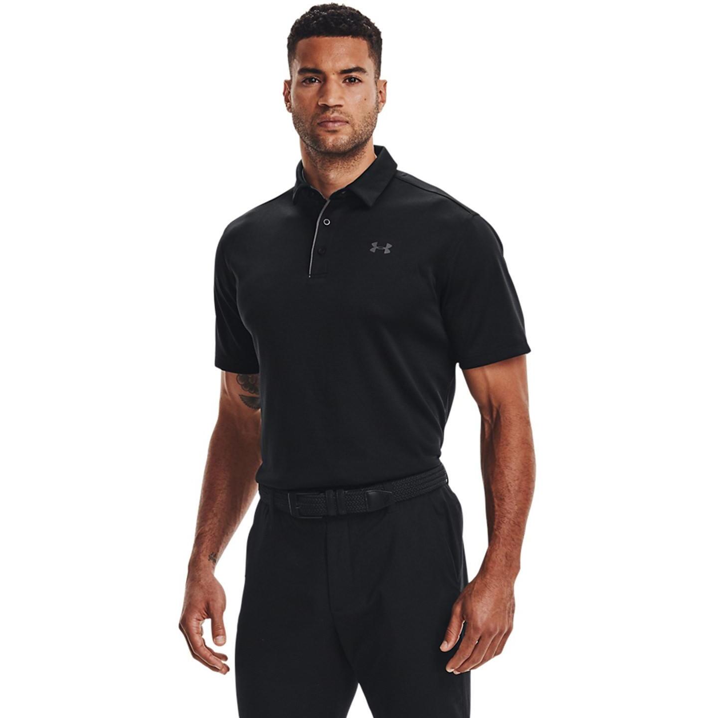 UNDER ARMOUR Mens Tech Polo Shirt (Graphite/Black)