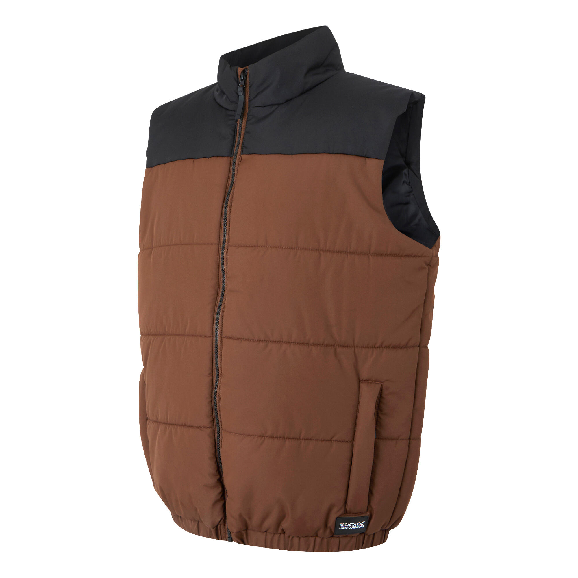 Mens Hawfinch Baffled Gilet (Dark Brown/Black) 3/5