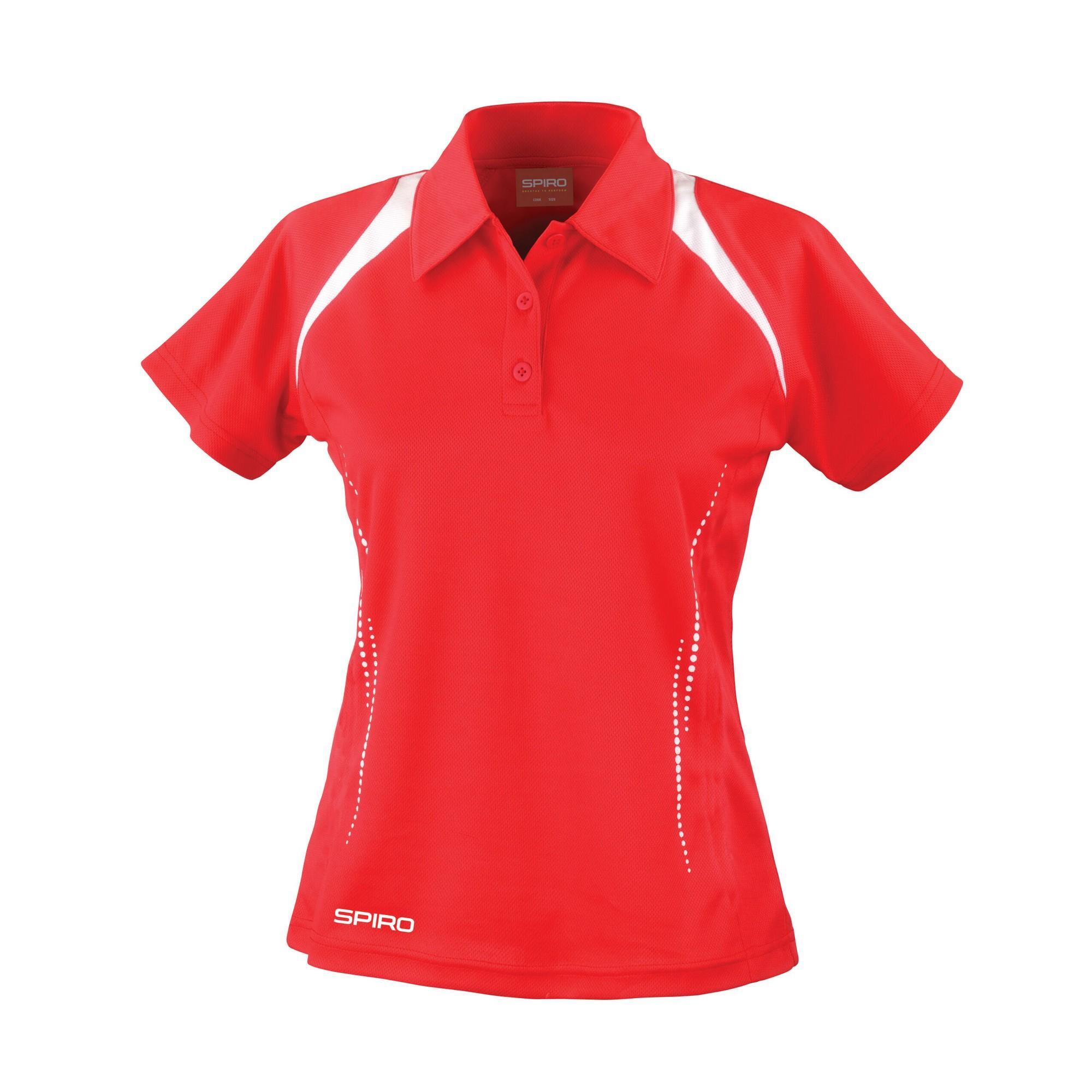 Spiro - Polo Team Spirit Femmes/dames (rouge / Blanc) - T-shirt Manches Courtes - Blanc|multicolore|rouge - Decathlon