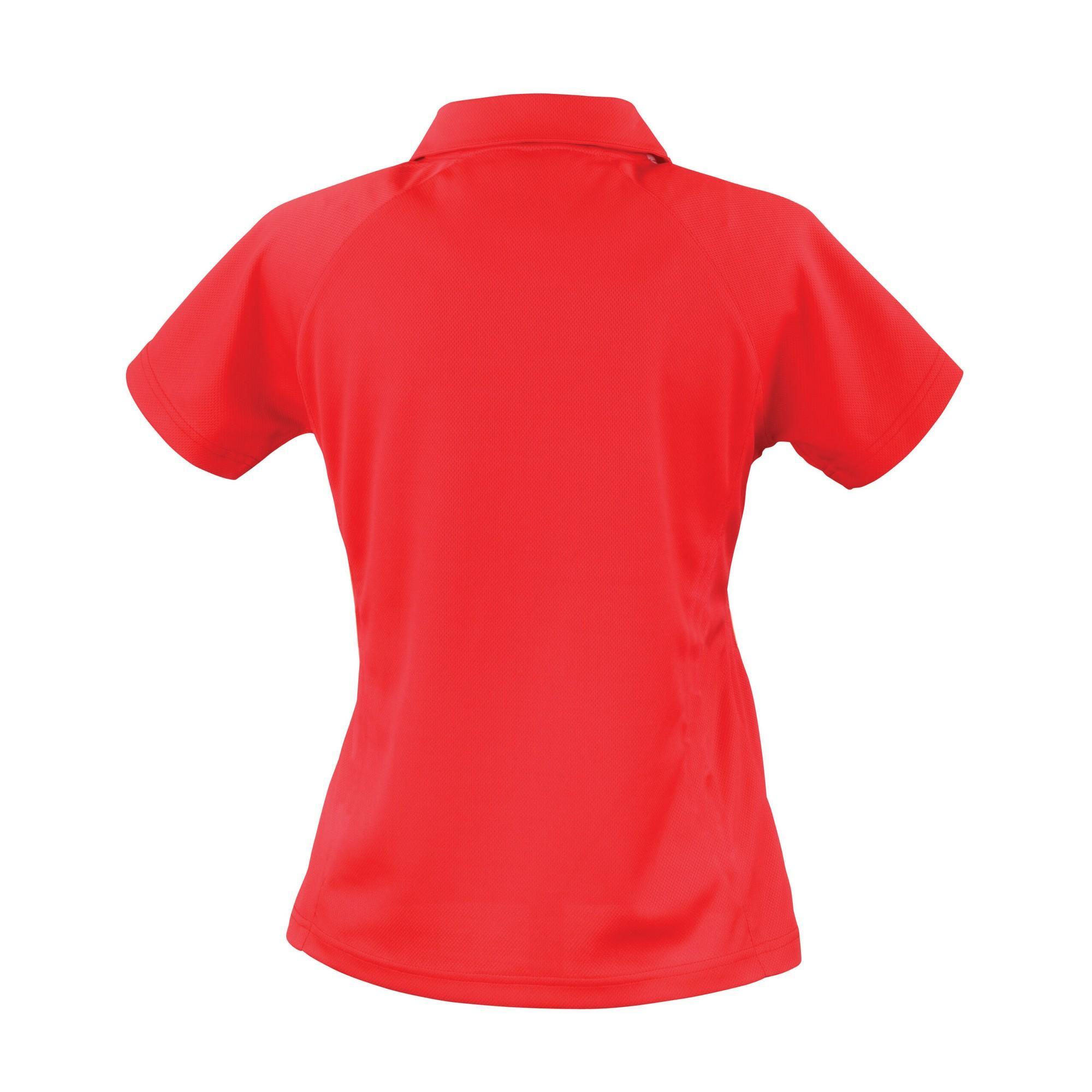 Dames Team Spirit Poloshirt (Rood/Wit) 2/2