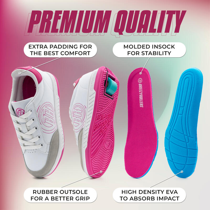 Chaussures à Roulettes BREEZY ROLLERS 2241811 filles blanc/rose