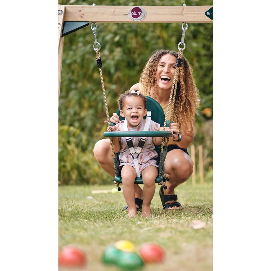 Swing Set For Baby Girl Plum In Wooden Growing Swing Set