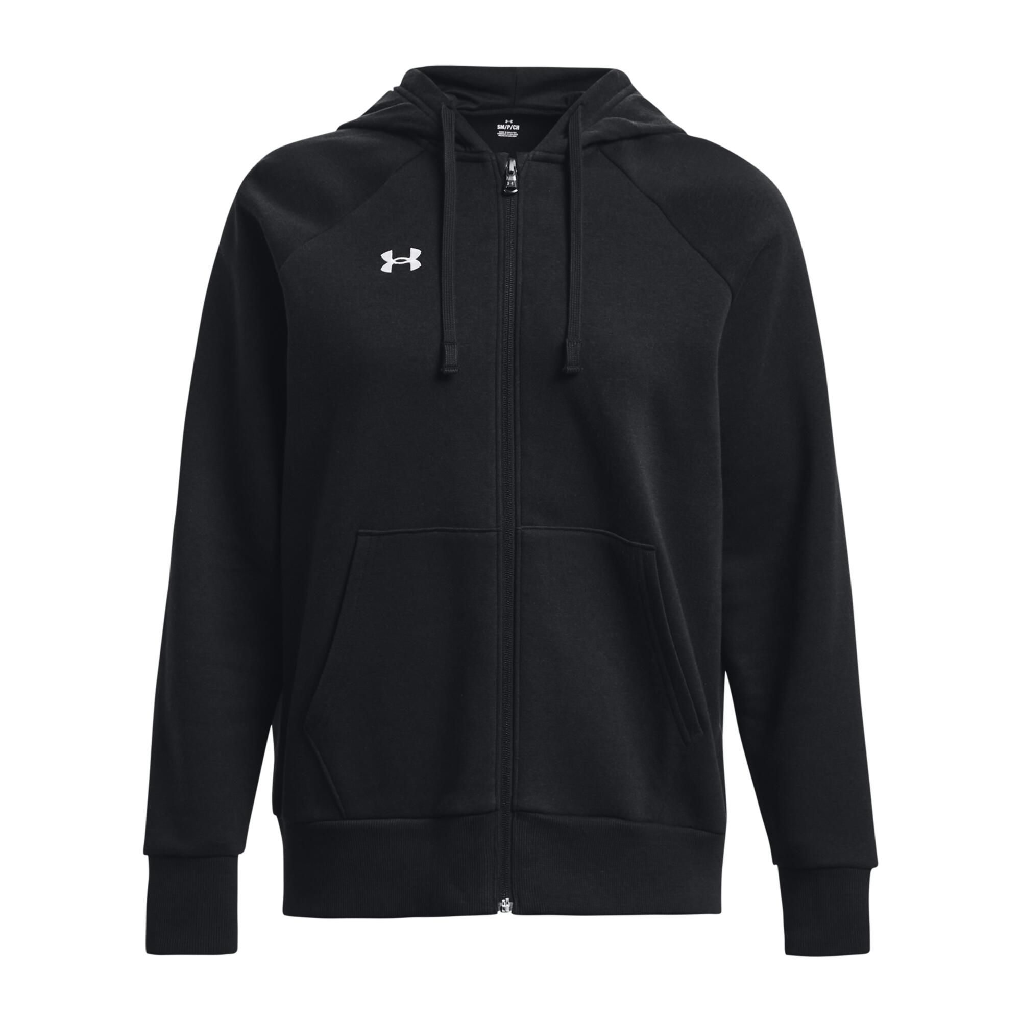 Under Armour - Sweatshirt À Capuche Molleton Full Zip Femme Under Armour Rival - Pull - Blanc|noir - 36 Xs - Decathlon
