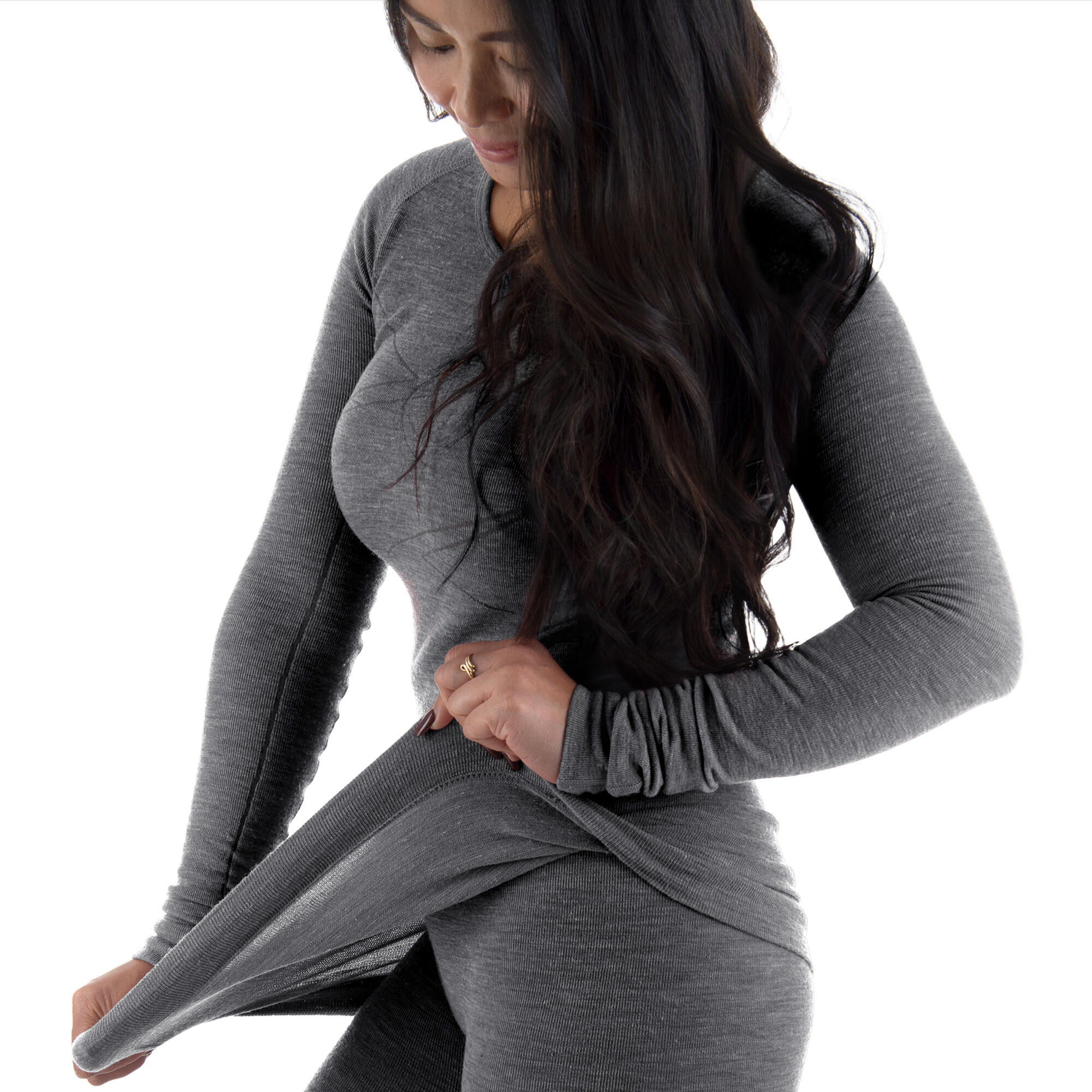 Maillot de corps thermique avec laine mérinos | Femmes | Gris Mélange 5/7
