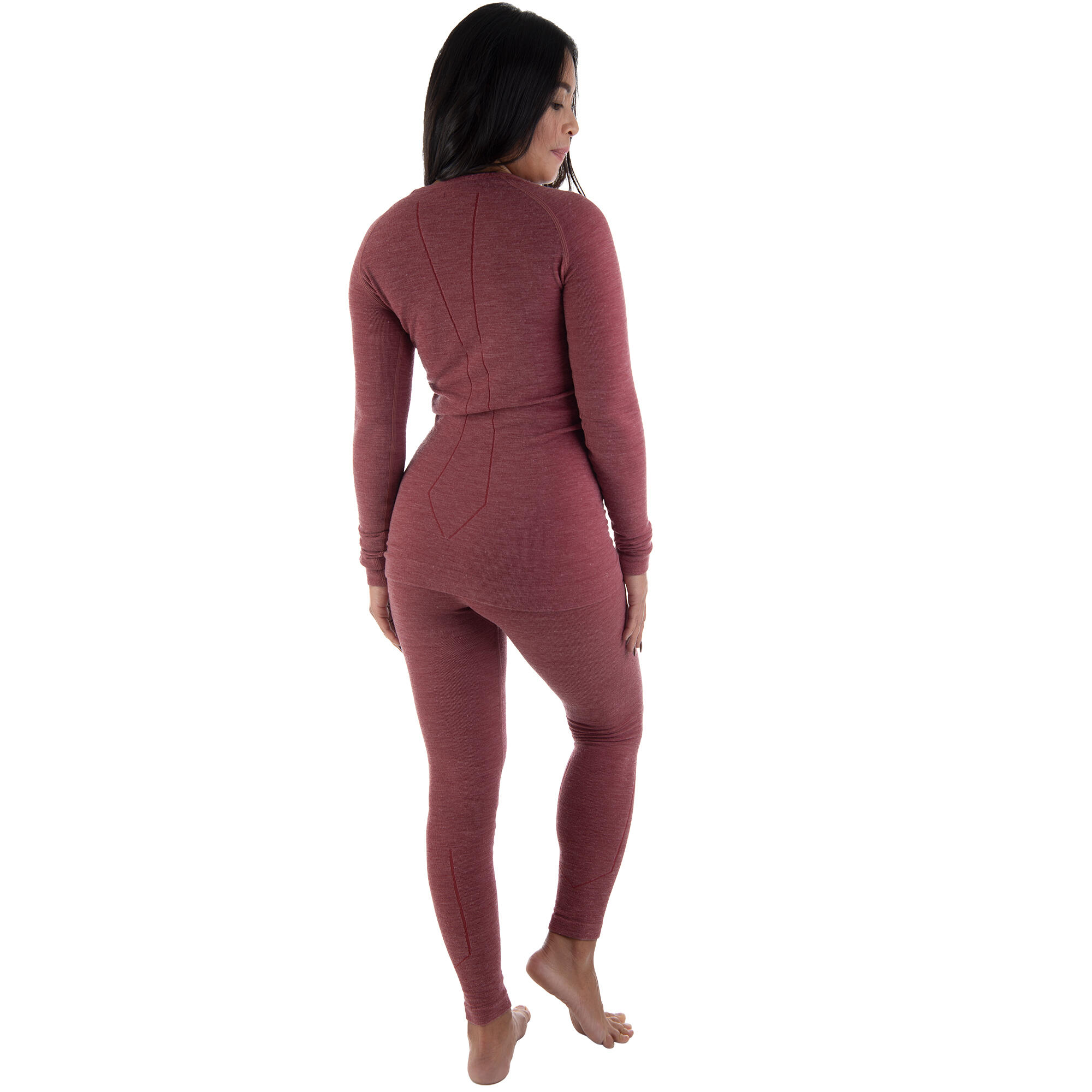 Damen Skiunterwäsche Set Funktionsshirt Leggings Merinowolle seamless warm 4/7