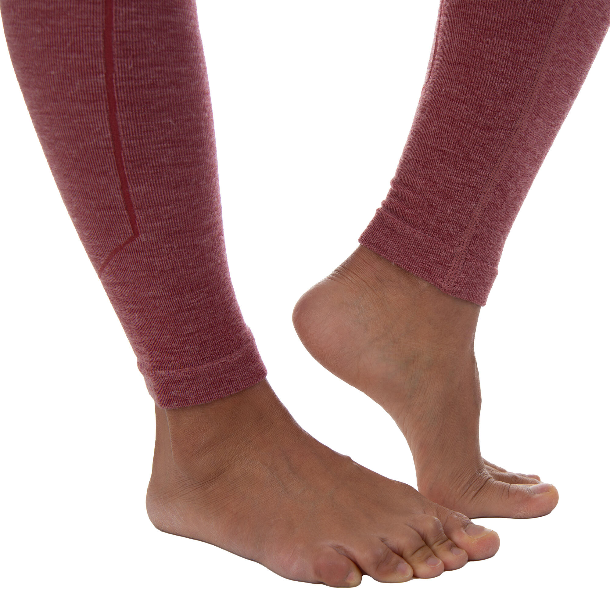 Thermounterwäsche Damen mit Merino-Wolle | lange Unterhose | Rot Melange 6/7