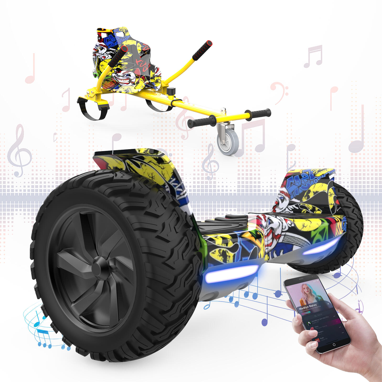 Rcb - Hoverboards Avec Go-kart 8.5 Pouces, Bluetooth Rcb-hy-a16 - Hoverboard - Jaune - Taille Unique - Decathlon