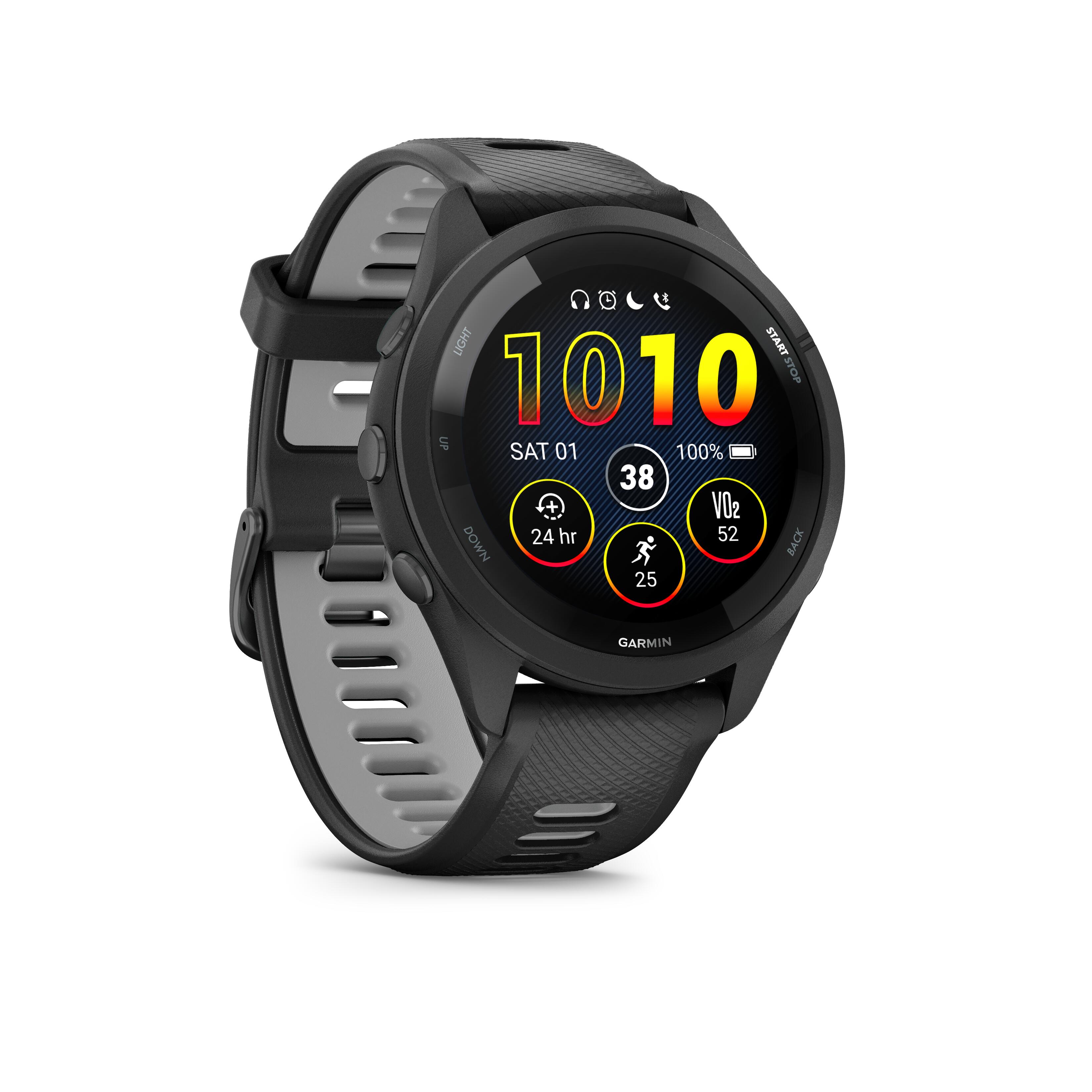 Garmin Advanced GPS Running Smartwatch Forerunner 265 Music, Black