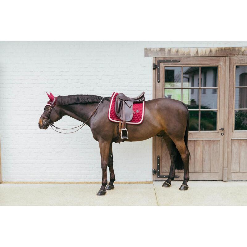 Tapis avec cordon tressé dressage bordeaux