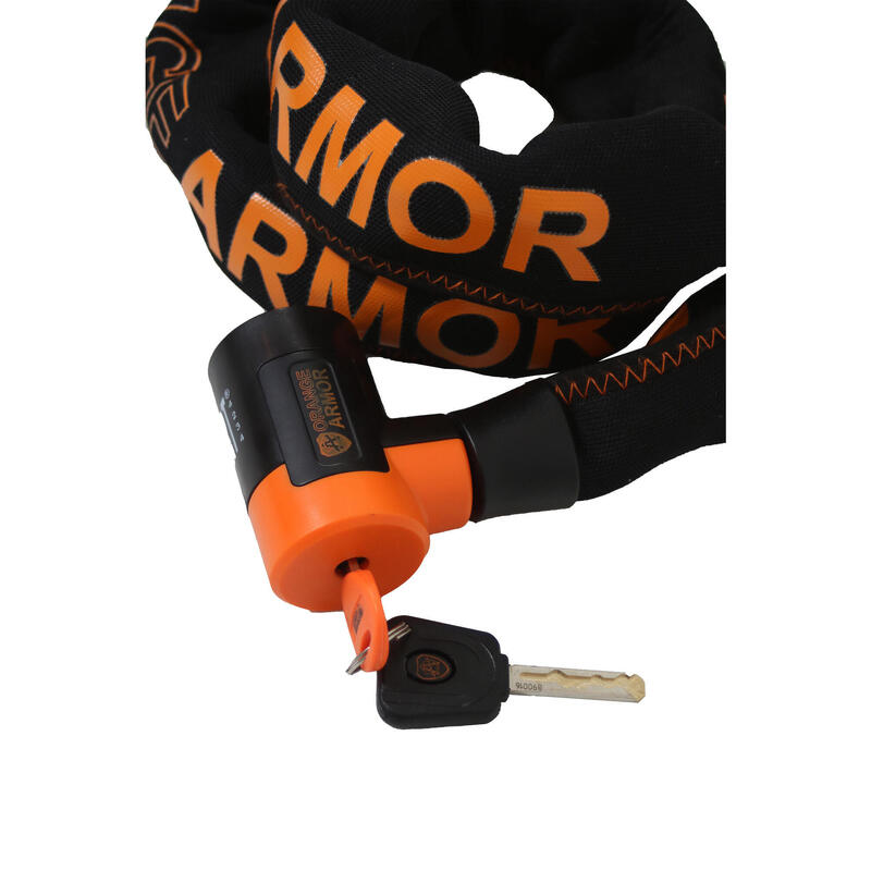 Orange Armor Thor - Antivol Chaîne - Antivol Vélo - ART2 - Noir/Orange