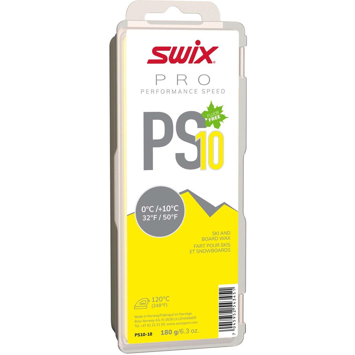 SWIX Skluzný vosk PS10 Yellow 0°C/+10°C