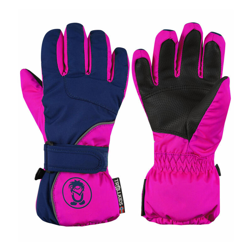 Gants enfants Troll bleu marine / magenta taille 4 ; 6-7 ans