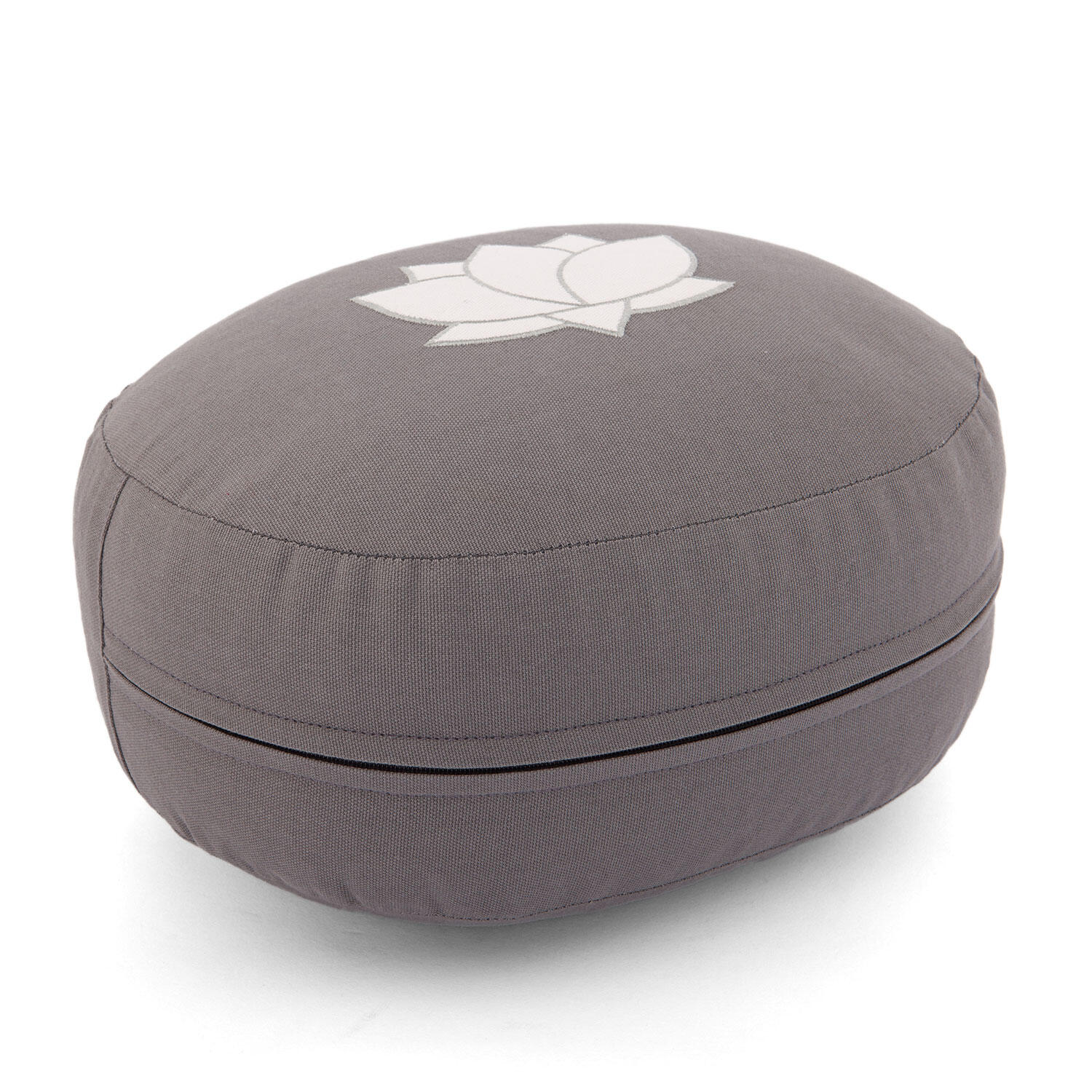 Meditationskissen OVAL, Dinkelfüllung, Grau Stick Lotus Grau 2/5