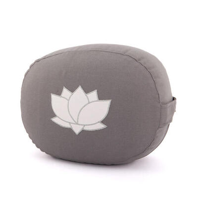 Meditationskissen OVAL. Dinkelfüllung. Grau Stick Lotus Grau