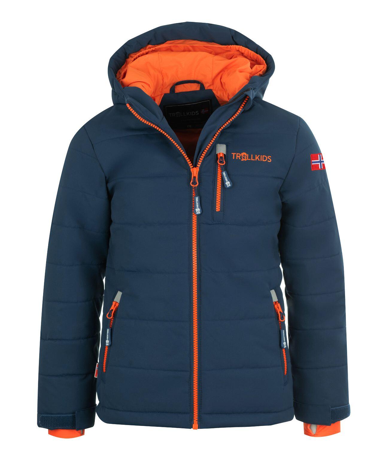 TROLLKIDS Kinder Winterjas Hemsedal XT Waterafstotend Winddicht Mystiek blauw/oranje