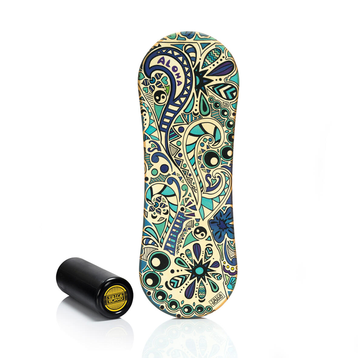 Deska do balansowania TRICKBOARD Classic Aloha z czarnym wałkiem TÜV